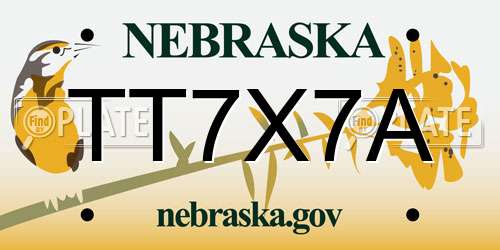 TT7X7A Nebraska License Plate