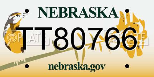 TT80766 Nebraska License Plate