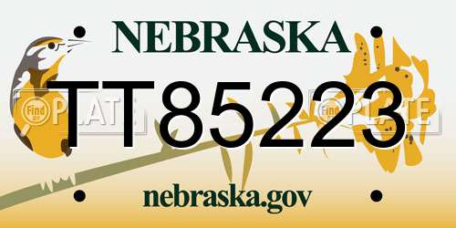 TT85223 Nebraska License Plate