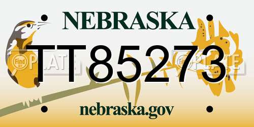TT85273 Nebraska License Plate