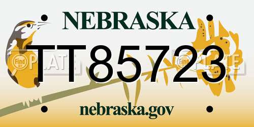 TT85723 Nebraska License Plate