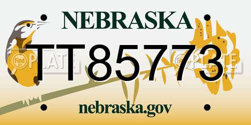 TT85773 Nebraska License Plate