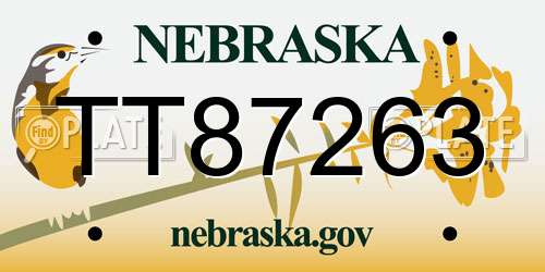 TT87263 Nebraska License Plate