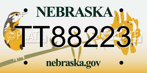 TT88223 Nebraska License Plate