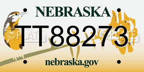 TT88273 Nebraska License Plate