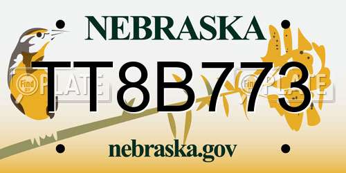 TT8B773 Nebraska License Plate