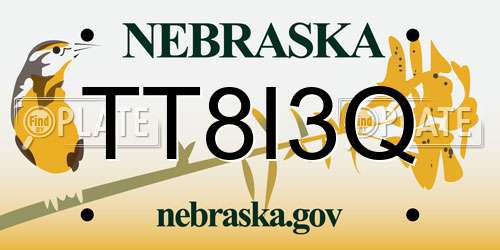 TT8I3Q Nebraska License Plate