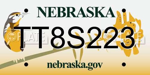 TT8S223 Nebraska License Plate