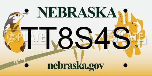 TT8S4S Nebraska License Plate