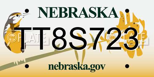 TT8S723 Nebraska License Plate