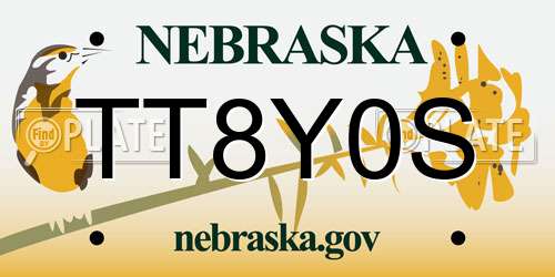TT8Y0S Nebraska License Plate