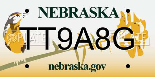 TT9A8G Nebraska License Plate