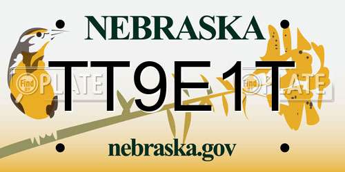 TT9E1T Nebraska License Plate