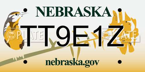 TT9E1Z Nebraska License Plate