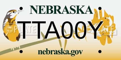 TTA00Y Nebraska License Plate