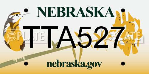 TTA527 Nebraska License Plate