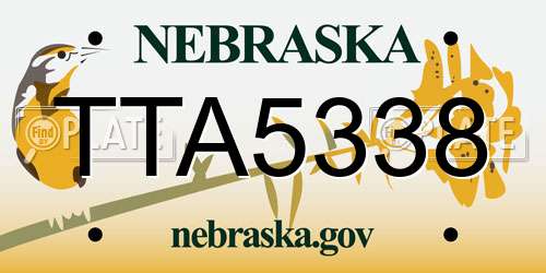 TTA5338 Nebraska License Plate