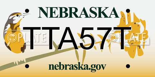 TTA57T Nebraska License Plate