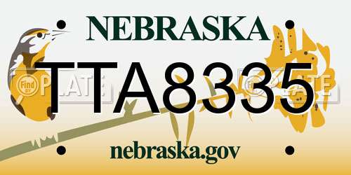 TTA8335 Nebraska License Plate