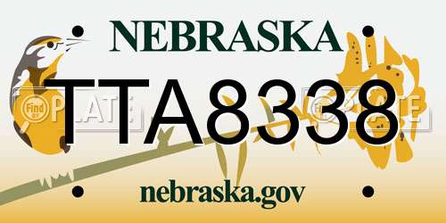 TTA8338 Nebraska License Plate