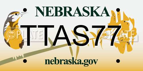 TTAS77 Nebraska License Plate