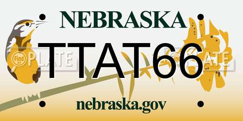 TTAT66 Nebraska License Plate