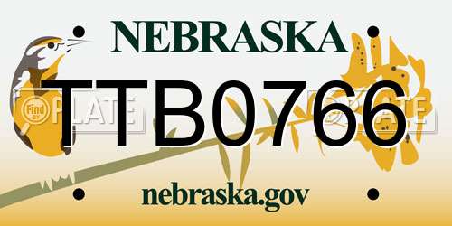 TTB0766 Nebraska License Plate