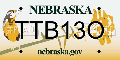 TTB13O Nebraska License Plate