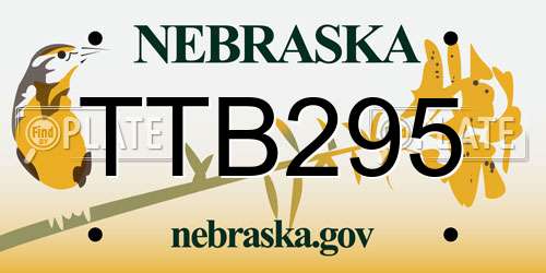 TTB295 Nebraska License Plate
