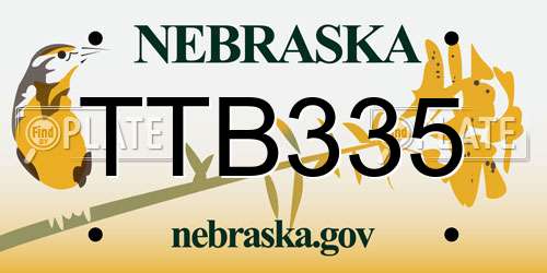 TTB335 Nebraska License Plate