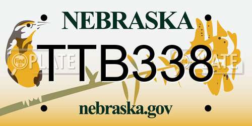 TTB338 Nebraska License Plate