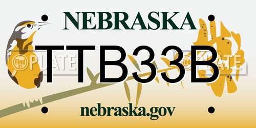 TTB33B Nebraska License Plate