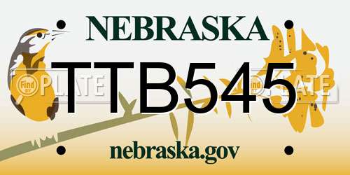 TTB545 Nebraska License Plate