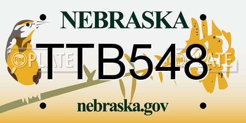 TTB548 Nebraska License Plate