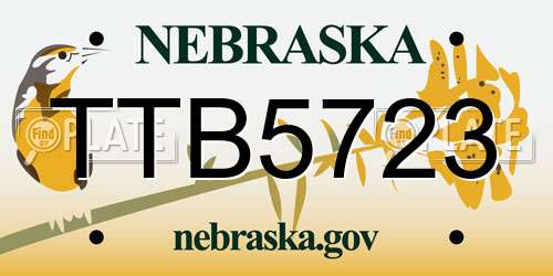 TTB5723 Nebraska License Plate