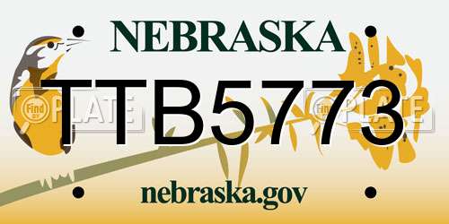 TTB5773 Nebraska License Plate