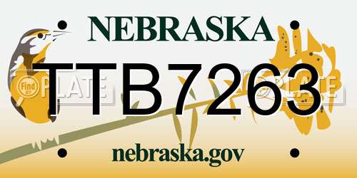 TTB7263 Nebraska License Plate