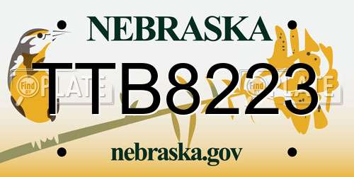TTB8223 Nebraska License Plate