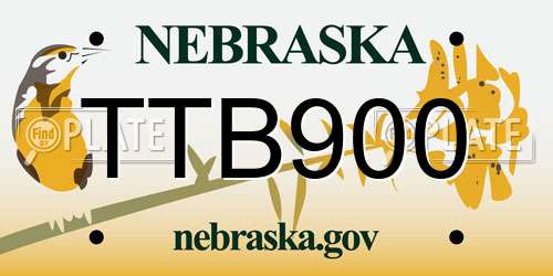 TTB900 Nebraska License Plate