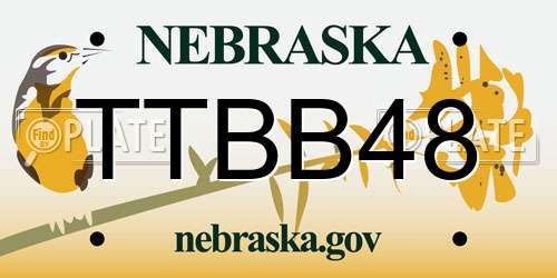 TTBB48 Nebraska License Plate