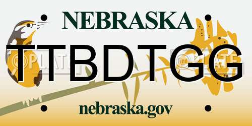 TTBDTGG Nebraska License Plate