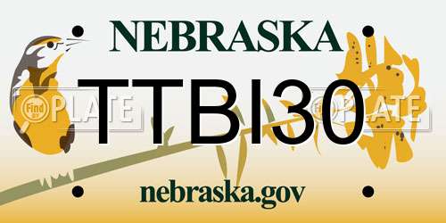 TTBI30 Nebraska License Plate