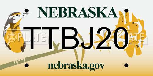 TTBJ20 Nebraska License Plate