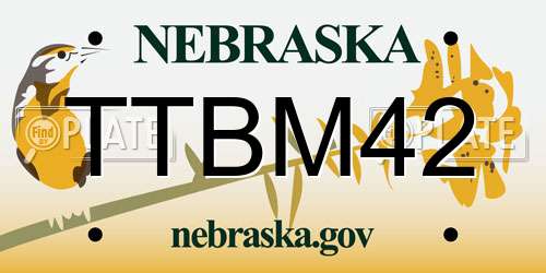 TTBM42 Nebraska License Plate