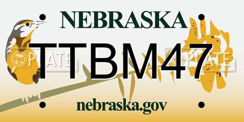 TTBM47 Nebraska License Plate