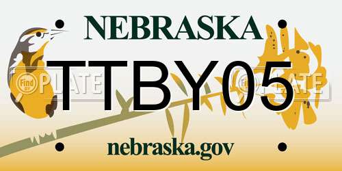 TTBY05 Nebraska License Plate