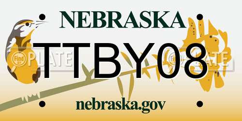 TTBY08 Nebraska License Plate