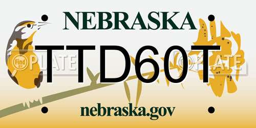 TTD60T Nebraska License Plate