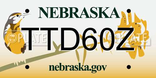 TTD60Z Nebraska License Plate