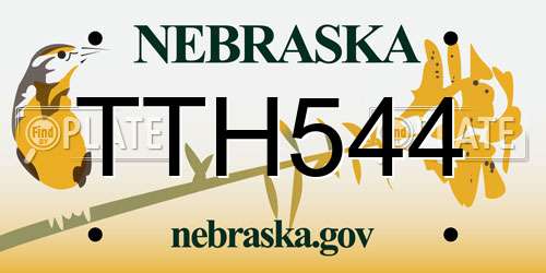 TTH544 Nebraska License Plate